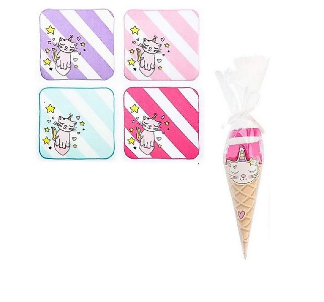 Trendhaus Handtuch Kinder, Katze, CATICORN Swirly, Eis-Towel 20 x 20 cm Mot günstig online kaufen