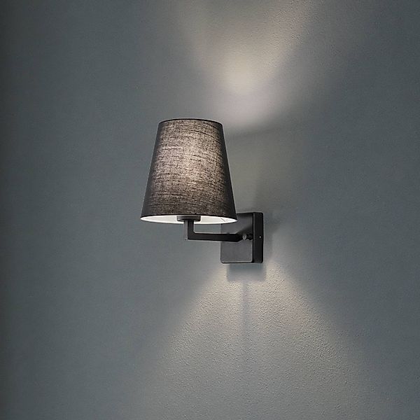 Wandleuchte Profil, schwarz, Metall/ Stoff, Höhe 30 cm günstig online kaufen