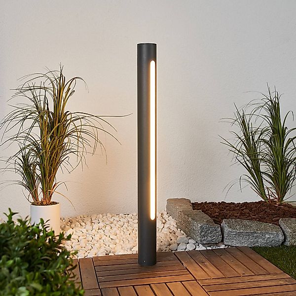 Lucande LED-Wegelampe Tomas, 75 cm, dunkelgrau, IP54 günstig online kaufen