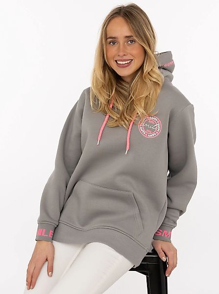 Zwillingsherz Hoodie ""Happy Days"", gestickte pinke Details, Kapuze, Korde günstig online kaufen