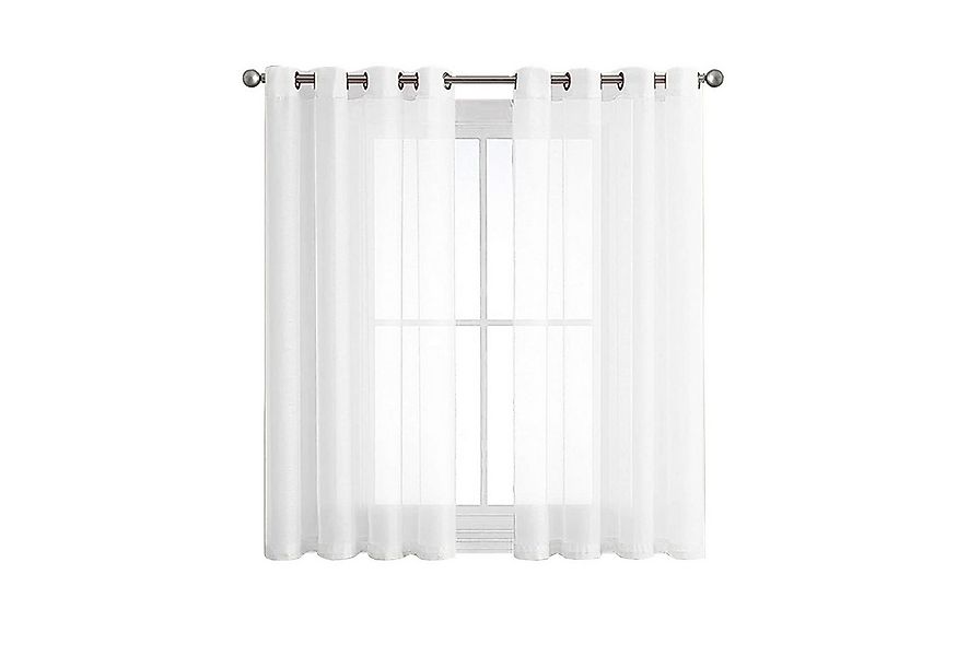 zggzerg Gardine Voile Gardinen Vorhang halbtransparent kurzGardinen günstig online kaufen