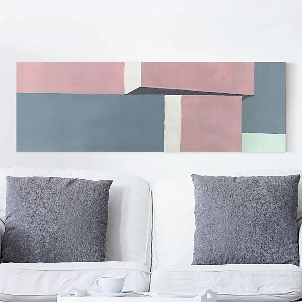 Leinwandbild Abstrakt - Panorama Schatten der Wände I günstig online kaufen