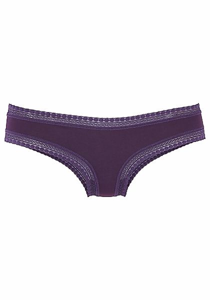 LASCANA Brasilslip 3er-Set, aus elastischer Baumwolle mit weicher Spitze günstig online kaufen