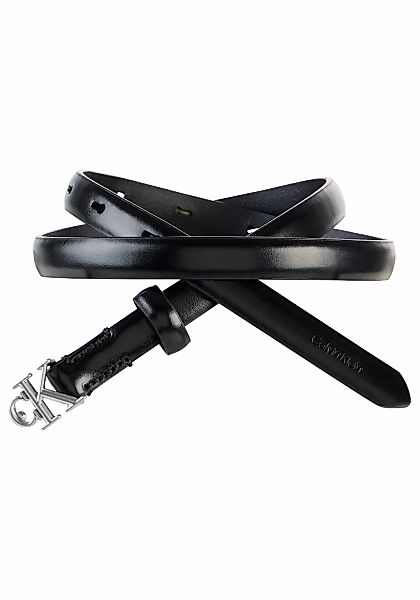 Calvin Klein Ledergürtel "ROUND CK BUCKLE 15MM BELT SMOOTH" Größenverstellb günstig online kaufen