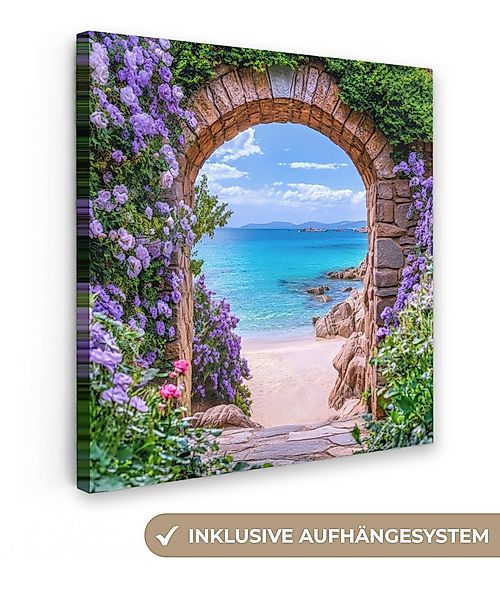 OneMillionCanvasses® Leinwandbild Aussicht - Tor - Meer - Strand - Felsen, günstig online kaufen