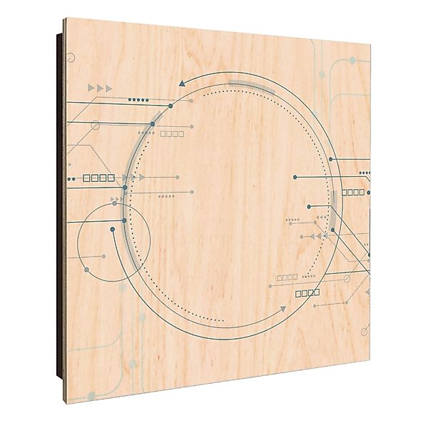Banjado Großer Schlüsselkasten Holz 30x30cm Schwarz Scharnier Links 50 Hake günstig online kaufen