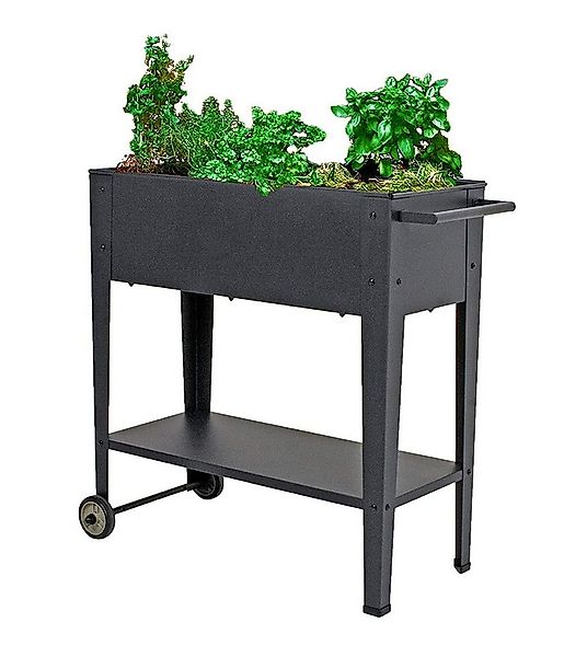 Spetebo Hochbeet Metall Hochbeet anthrazit feuerverzinkt - 80x35 cm (Komple günstig online kaufen