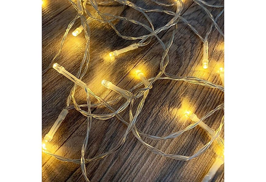 Mojawo Lichtervorhang 50er LED - Batteriekette warmweiß mit Timerfunktion günstig online kaufen