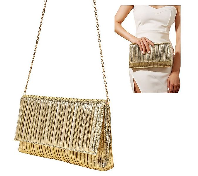 VEKROBOT Umhängetasche Damen Abendhandtasche Gold Rüschen Design Perfekt fü günstig online kaufen