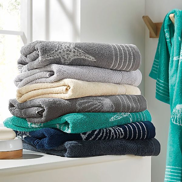 Dyckhoff Handtuch Set "Seashell" Set 6 Stk. Walkfrottee mit Muschelmuster; günstig online kaufen