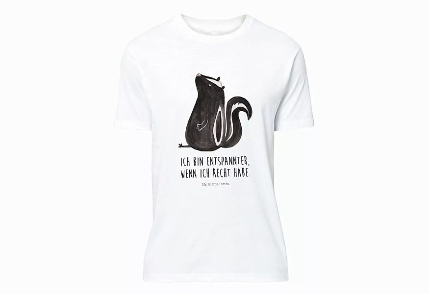 Mr. & Mrs. Panda T-Shirt Stinktier sitzend - Weiß - Geschenk, Skunk, T-Shir günstig online kaufen