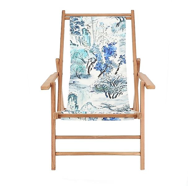 Outdoor Liegestuhl Maxx Bezug jade temple cornflow mit Fußteil günstig online kaufen