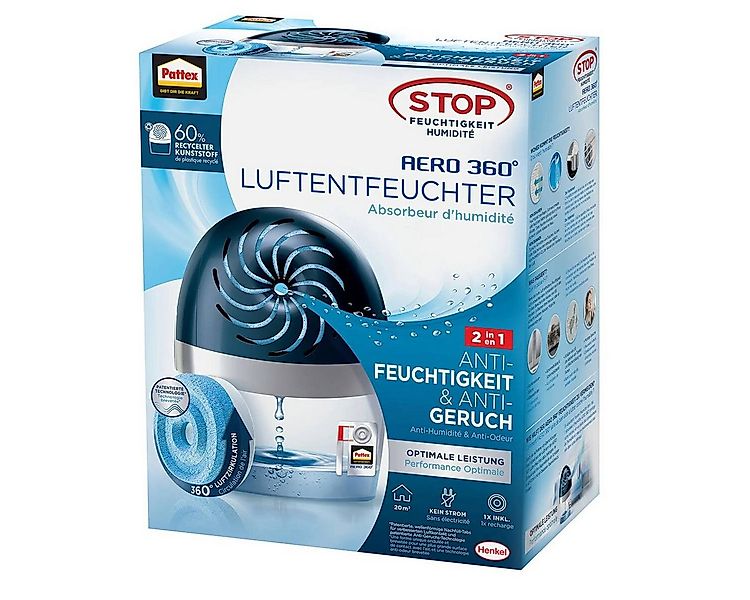Pattex Luftentfeuchter AERO 360°, 360° Luftzirkulation, bis 3 Monate, Anti- günstig online kaufen