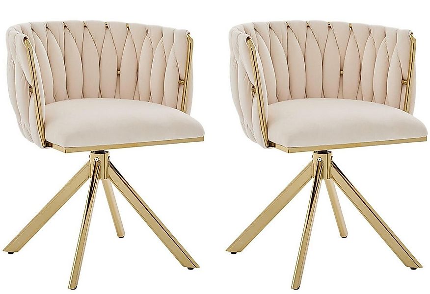 LVHOM Armlehnstuhl Set, 180° drehbar mit runden Rückenlehne, Wohnzimmerstuh günstig online kaufen