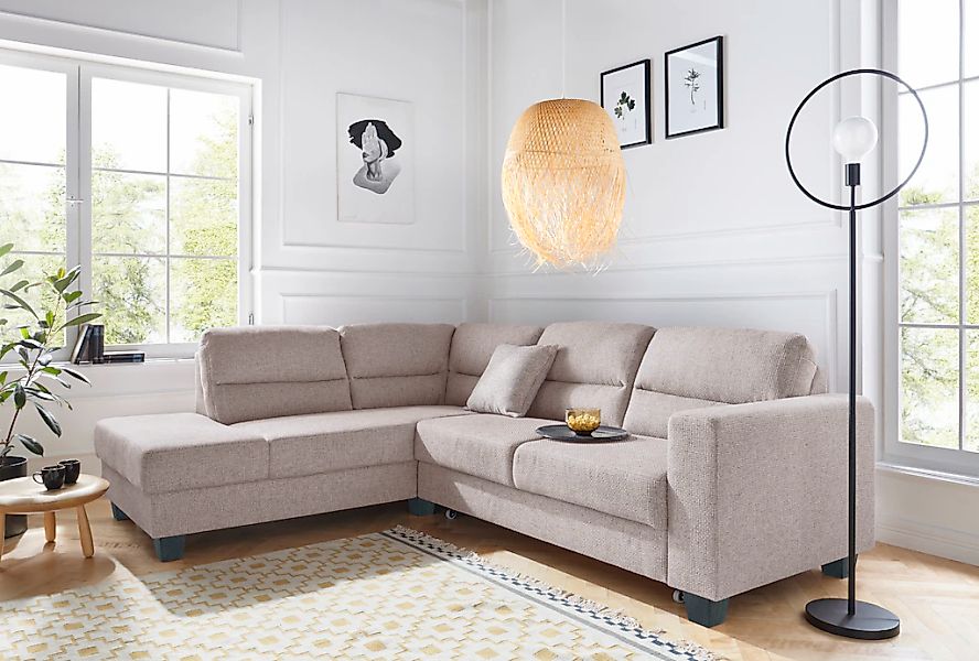 TRENDMANUFAKTUR Ecksofa "Chamber, zeitlos&modern, hoher Sitzkomfort, Breite günstig online kaufen