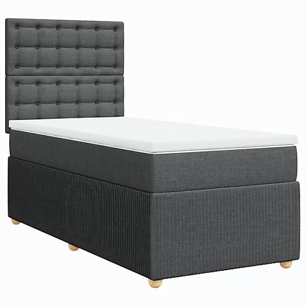 vidaXL Bett Boxspringbett mit Matratze Dunkelgrau 90x190 cm Stoff günstig online kaufen