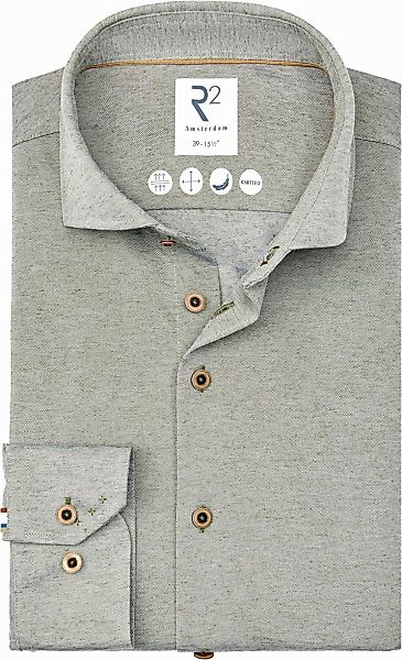 R2 Hemd Leinen Blend Grün - Größe 39 günstig online kaufen