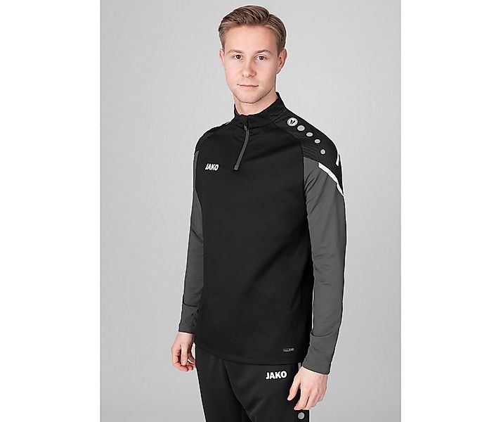 Jako Langarmshirt Ziptop Performance (Polyester-Stretch-Fleece) schwarz/ant günstig online kaufen
