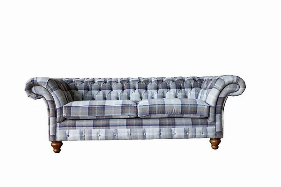 JVmoebel Sofa Graues Sofa 3-Sitzer Luxus Möbel Chesterfield Couch Textil, M günstig online kaufen