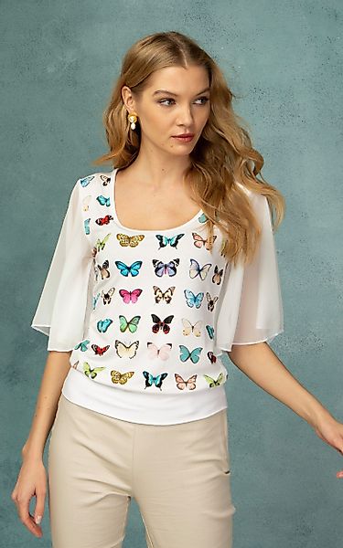 Passioni T-Shirt Sommerliches weißes Top mit günstig online kaufen