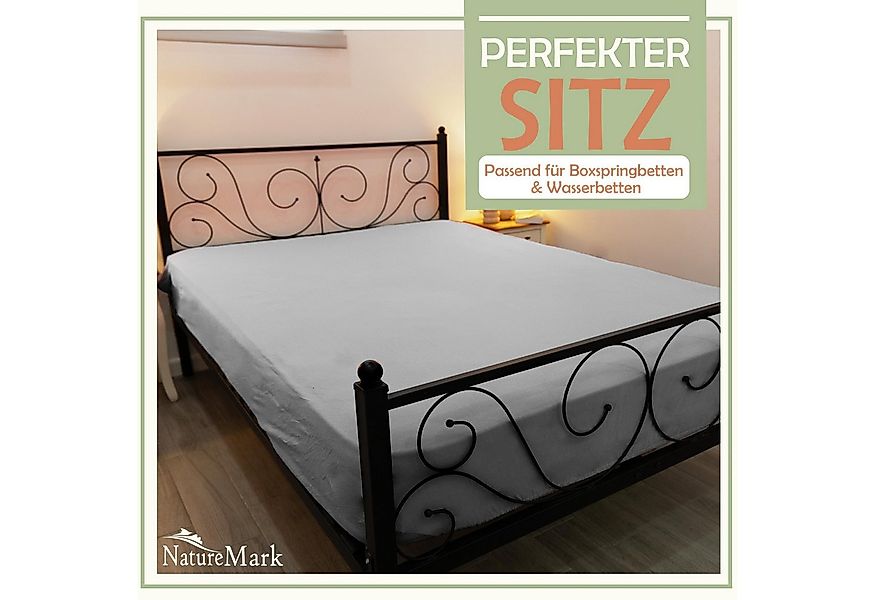 NatureMark Spannbettlaken Mikrofaser Spannbetttuch, Polyester, Gummizug: ru günstig online kaufen