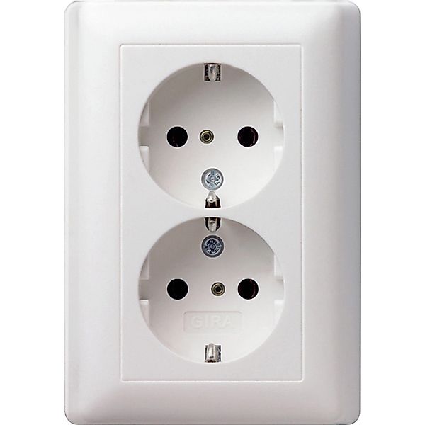 Gira Schutzkontakt-Doppelsteckdose Berührungsschutz Standard 55 Reinweiß günstig online kaufen