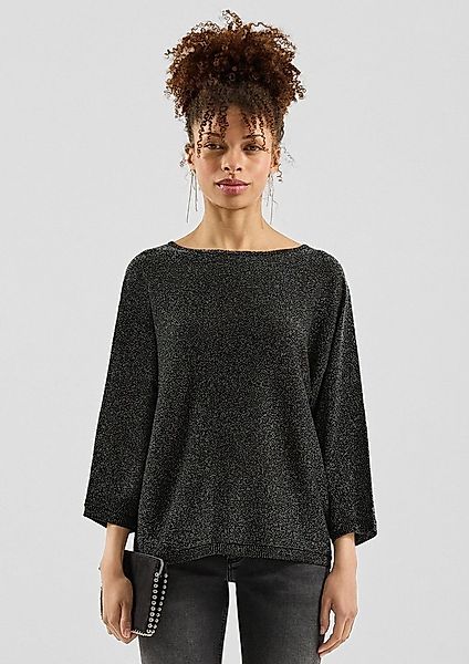 QS 3/4 Arm-Pullover Strickpullover Pullover in Glitzeroptik günstig online kaufen