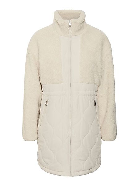 VERO MODA Gesteppte Teddyfleece Mantel Damen Beige günstig online kaufen