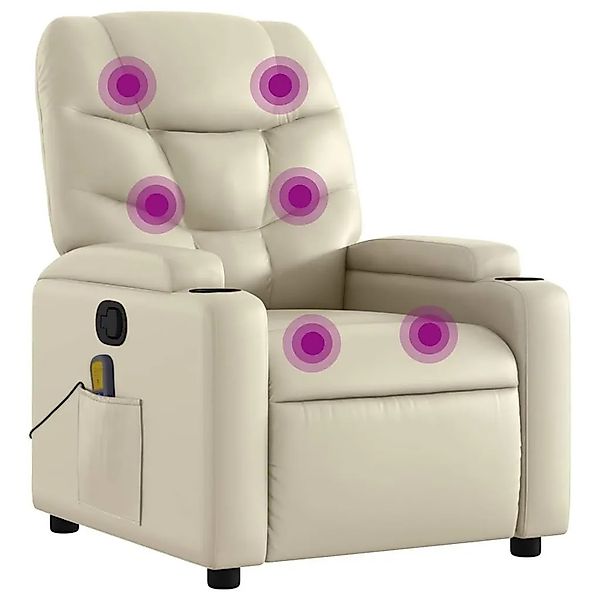 vidaXL Massagesessel mit Relaxfunktion Kunstleder Creme 3205644 günstig online kaufen