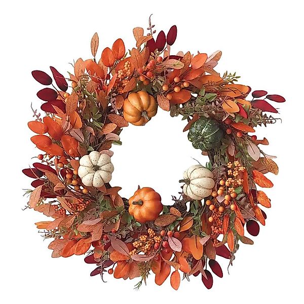 Kunstkranz 45/55 cm Herbstkranz, Herbstfarben Kürbis günstig online kaufen