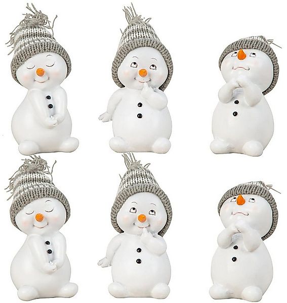 Geschenkestadl Schneemann 6 Stück Schneemann Figuren Strickmütze 12cm Winte günstig online kaufen