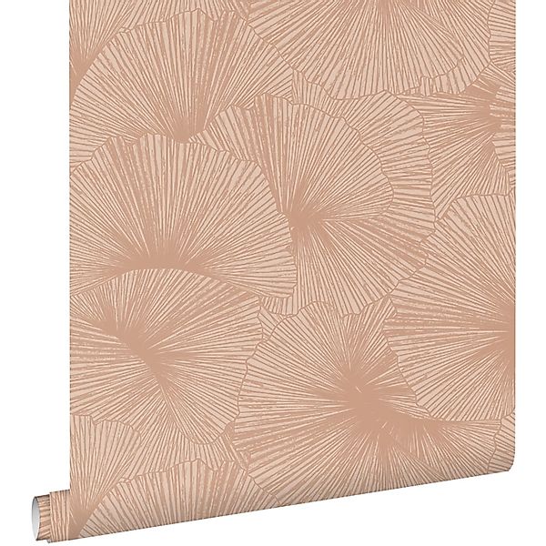 ESTAhome Tapete 3D Muster Blätter Terrakottarosa 53 cm x 10.05 m günstig online kaufen