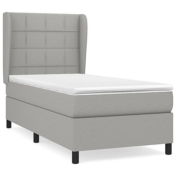 vidaXL Boxspringbett mit Matratze Hellgrau 100x200 cm Stoff1372462 günstig online kaufen