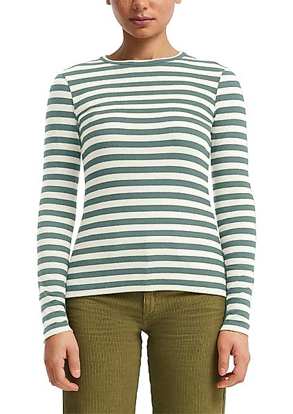 QS Langarmshirt, Sommershirt, geringelt, Ripp-Ware günstig online kaufen
