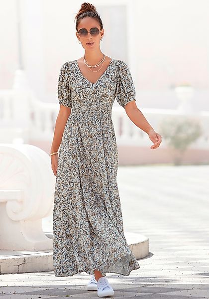 Vivance Maxikleid mit Blümchendruck und V-Ausschnitt, günstig online kaufen