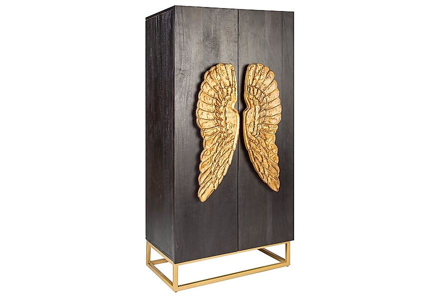 riess-ambiente Highboard ANGEL 140cm schwarz / gold, Massivholz · Anrichte günstig online kaufen