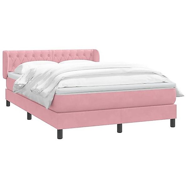 vidaXL Bett Boxspringbett mit Matratze Rosa 140x220 cm Samt günstig online kaufen