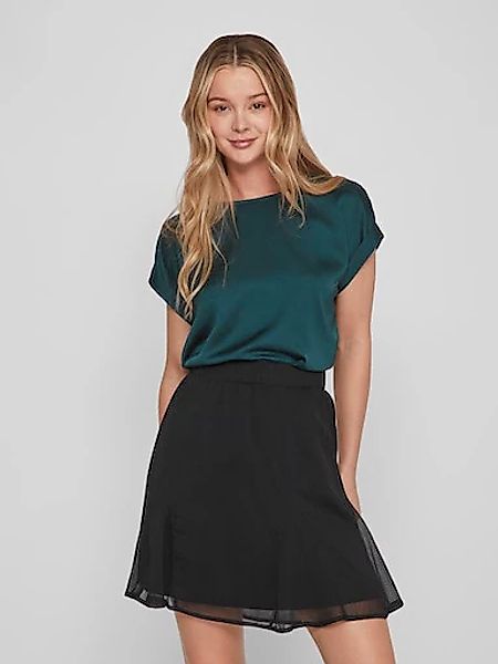 Vila Kurzarmshirt "VIELLETTE S/S SATIN TOP - NOOS", Satin Optik günstig online kaufen