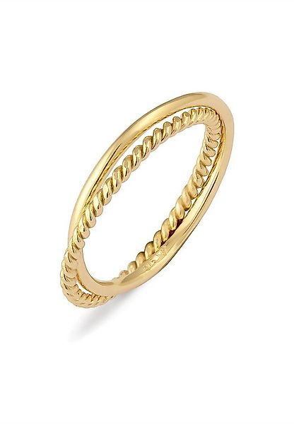 Elli Premium Fingerring Wickelring Klassik Fein Gedreht 375 Gelbgold günstig online kaufen