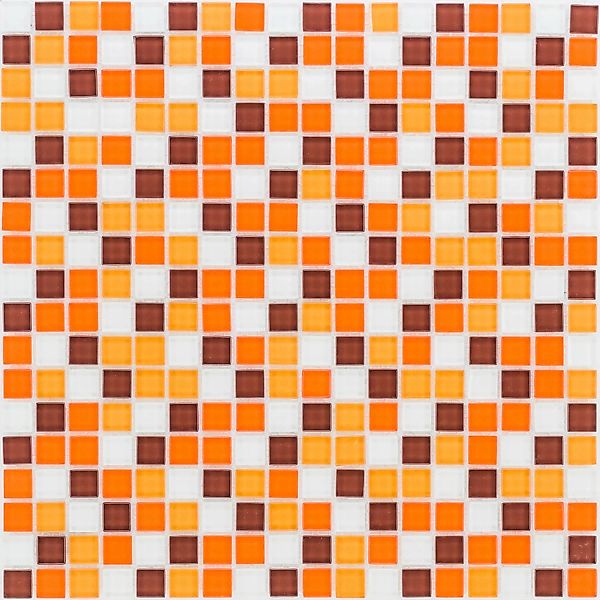 Glasmosaikmatte Simpli Orange-Braun-Mix klein 30 cm x 30 cm günstig online kaufen