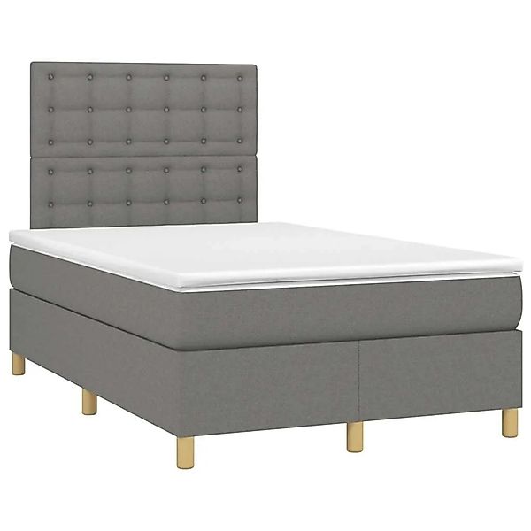 vidaXL Boxspringbett mit Matratze Dunkelgrau 120x190 cm Stoff 3269959 günstig online kaufen