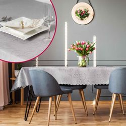 DecoHomeTextil Heimtextilmanufaktur Tischdecke Kringel Circle Tafeldecke günstig online kaufen