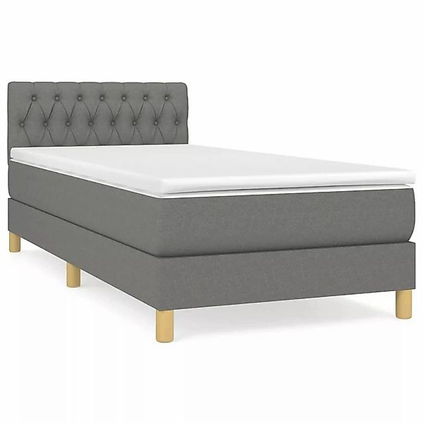 Vidaxl Boxspringbett Mit Matratze Dunkelgrau 100x200 Cm Stoff günstig online kaufen
