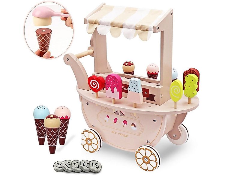 Mamabrum Spielküche Eisdiele Spielset aus Holz – Rollenspiel für Kinder mit günstig online kaufen