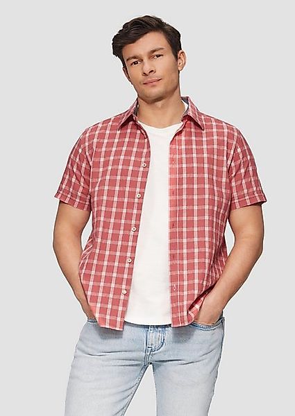 s.Oliver Kurzarmhemd Regular Fit: Kariertes Kurzarmhemd mit Struktur Artwor günstig online kaufen