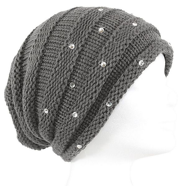 dy_mode Strickmütze Damen Strickbeanie mit Strass – glitzernde Wintermütze günstig online kaufen
