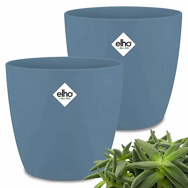 Blumentopf Brussels 2er-Set Blau 16x15cm 2,2L günstig online kaufen