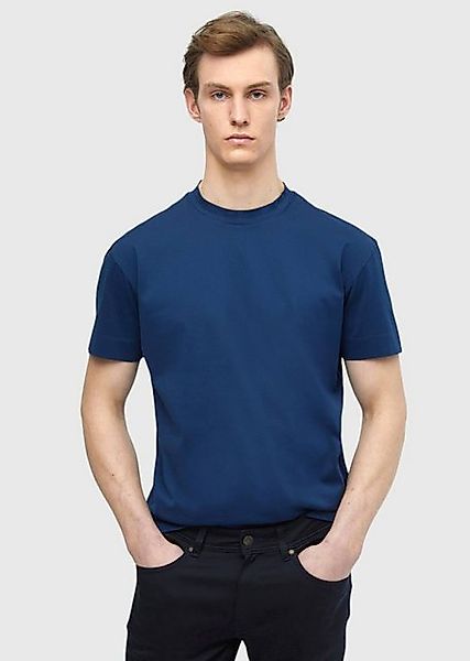 RAMSEY T-Shirt Indigo Einfarbig Rundhals 100% Baumwolle T-Shirt günstig online kaufen