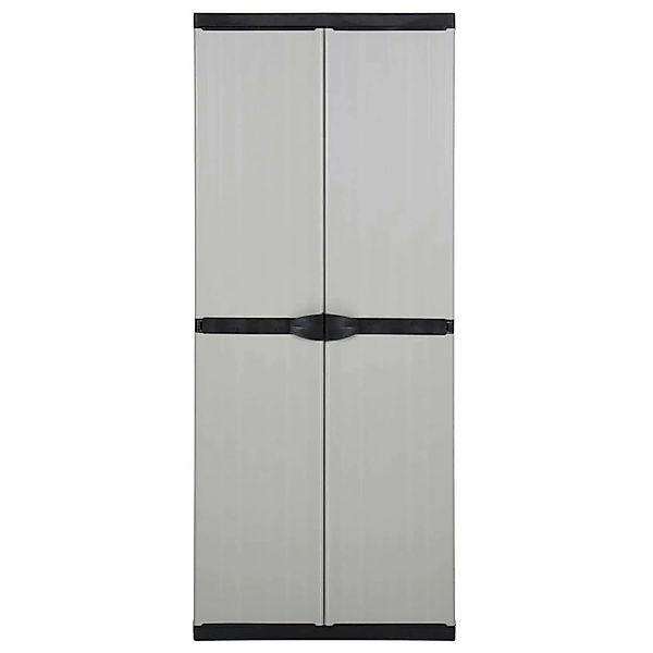 vidaXL Garten-Lagerschrank mit 3 Böden Grau & Schwarz 68x40x168 cm günstig online kaufen