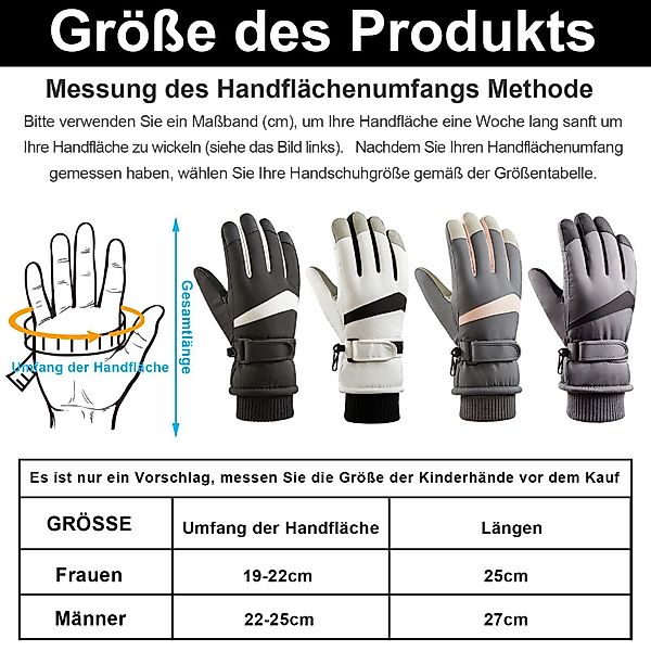 Sunicol Skihandschuhe -30°F Wasserdichter Touchscreen Thermo günstig online kaufen